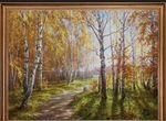 Картина на холсте,«Осенняя роща»,110х70см.,Басов С