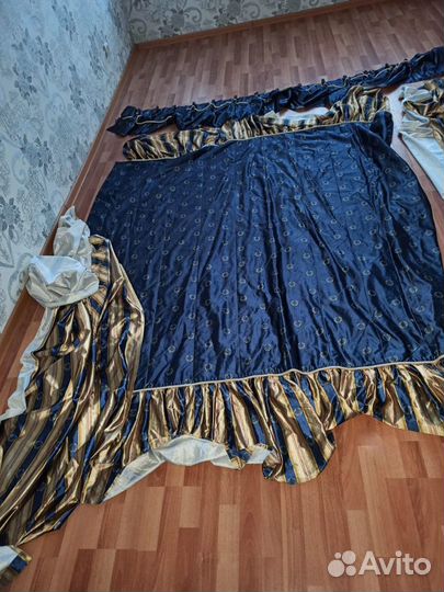 Комплект шторы и покрывало на двуспальную кровать