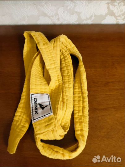 Пояс для дзюдо единоборств Demix желтый