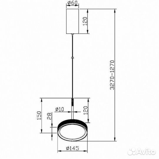 Подвесной светильник Maytoni El MOD041PL-L15WG3K