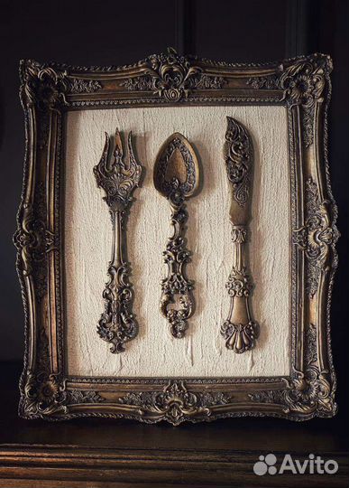 Панно для кухни со столовыми приборами