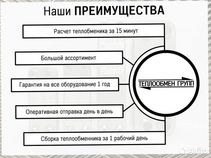 Пластинчатый теплообменник 50 кВт, гарантия