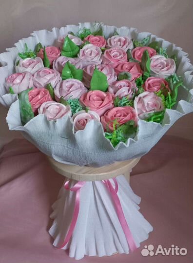 Сладкие букеты из зефира