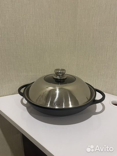 Казан-вок с крышкой 32см