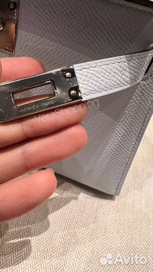 Сумка Hermes Mini Kelly 20 см Blue Brume