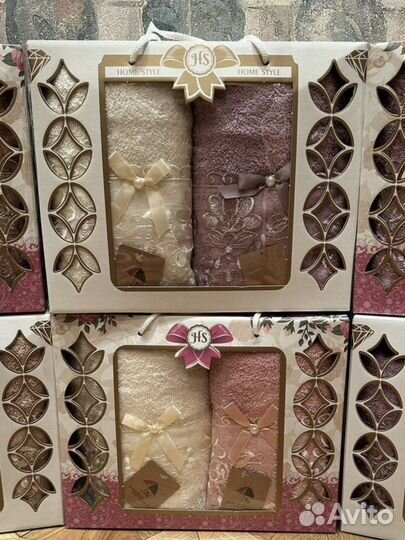 Набор полотенец люкс в подарочной коробке хлопок