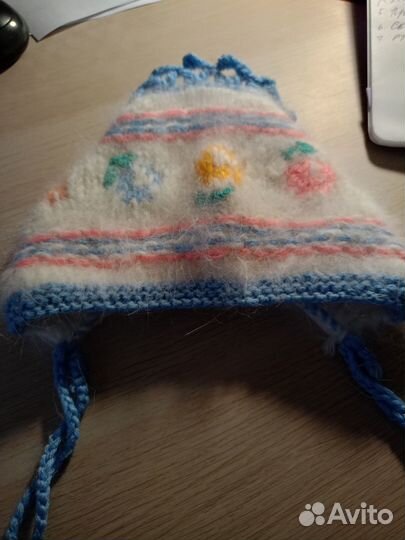 Чепчик тёплый, на новорождённого