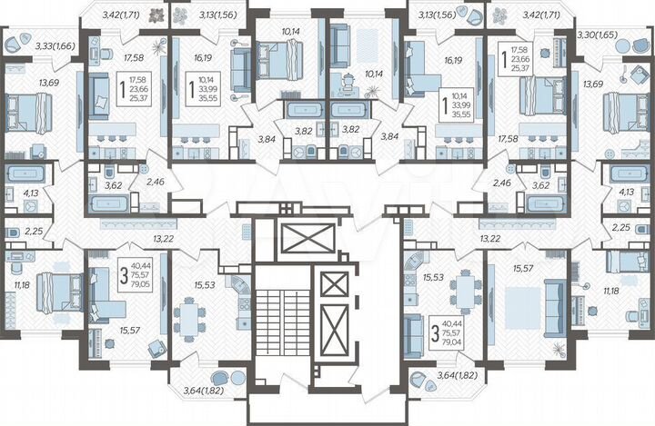 Квартира-студия, 25,4 м², 21/25 эт.
