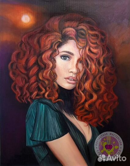 Портрет картина маслом на холсте по фото на заказ