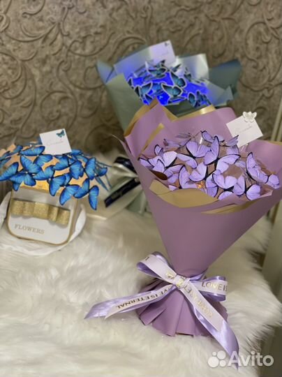 Букеты из бабочек, светящиеся букет