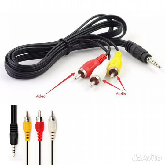 Кабель Шнур соединительный 3,5мм trrs 3RCA, 1.0м