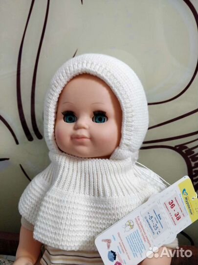 Шапка зимняя(балаклава) для новорожд-ых Журавлик