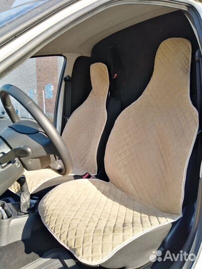 Накидки пара на сидение Алькантара бежевая ромб