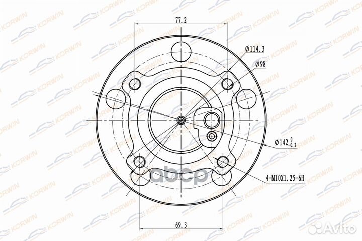 Ступица колеса korwin задняя ABS mazda 3 (BK) 03