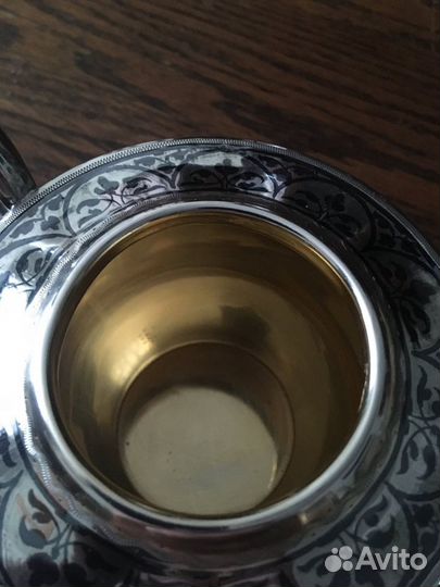 Заварочный чайник серебро 925 черненое