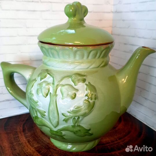 Большой красивый заварочный чайник керамика