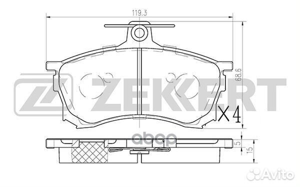 Колодки торм. диск. передн. Mitsubishi Carisma