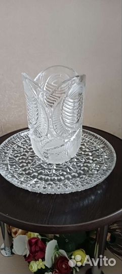 Вазочки и поднос хрусталь все