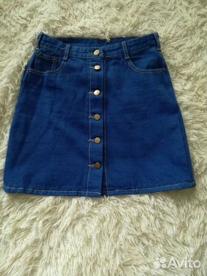 Джинсовая юбка трапеция