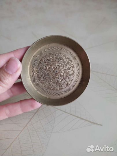 Блюдечко тарелочка металлическая Индия 70е годы