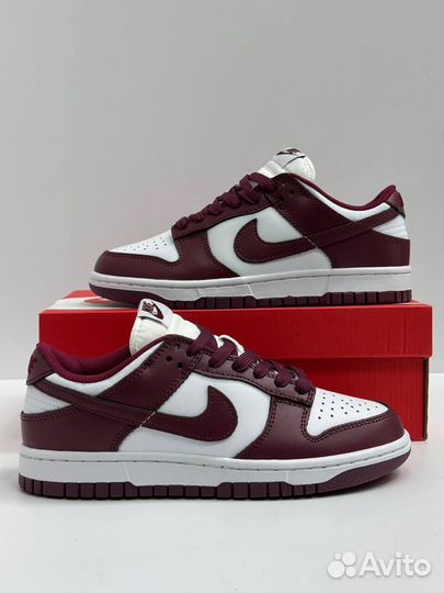 Кроссовки Nike dunk бордовые 2