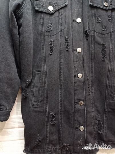 Тёплое джинсовое пальто Denim & co, размер 46