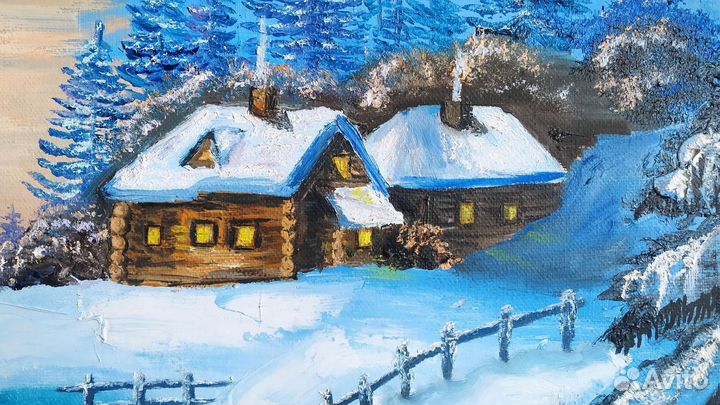 Картина маслом Зимний пейзаж