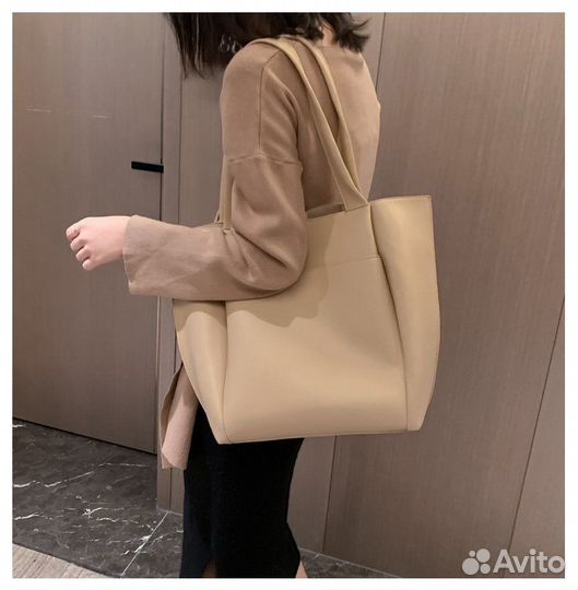 Сумка женская шопер бежевая