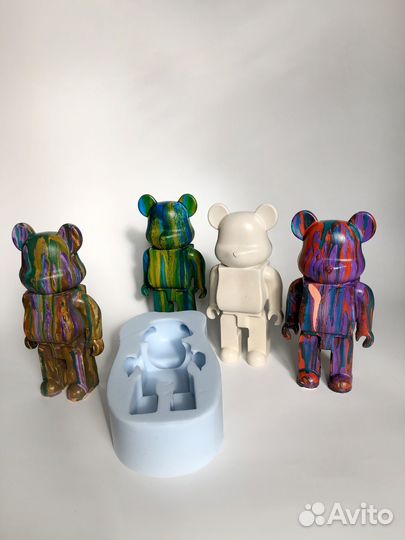Силиконовая форма для гипса смолы бетона Bearbrick