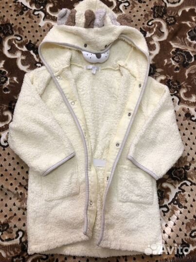 Халатик белый р.86, серый р.104-110