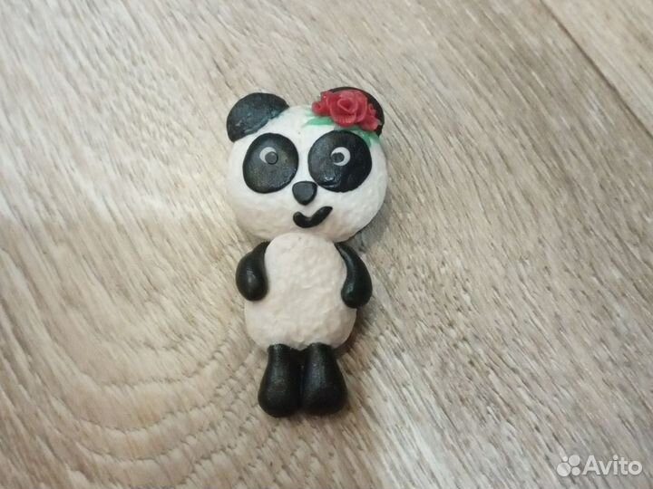 Панда, брошка ручной работы