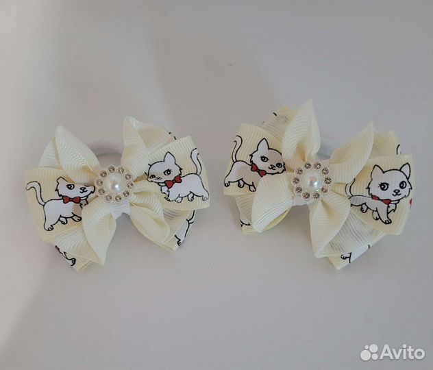Бантики на резинках для маленьких принцесс. Котики
