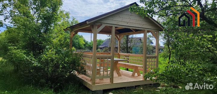 Беседка из сосны. Доставка
