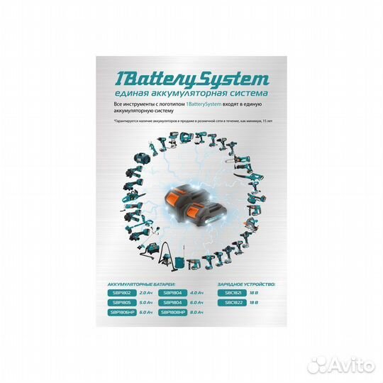 Батарея sturm SBP1806HP (18В, 1BatterySystem18, 6.0Ач, тип 21700) (sturm)