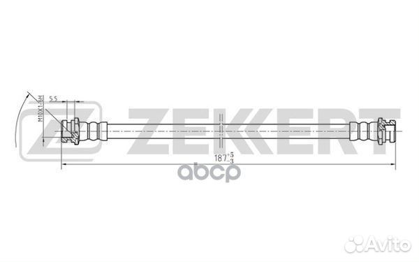 Шланг тормозной передний Mitsubishi L200 III 96