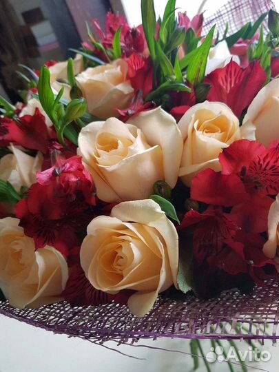 Цветы розы букет