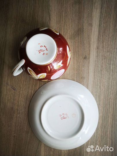 Чайная пара Вербилки Дмитровский фарфоровый завод