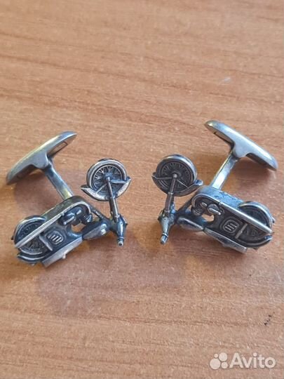 Запонки gourji мотоцикл Ява, Серебро, рубины