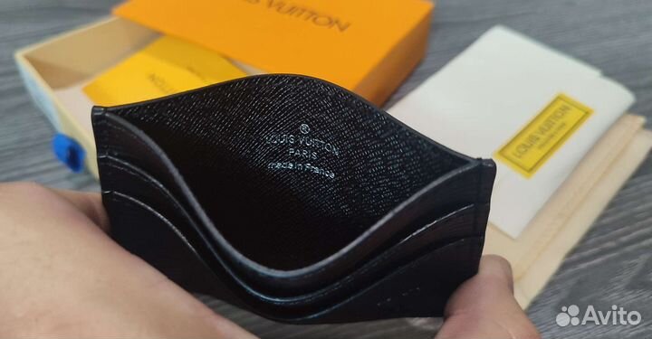 Кардхолдер мужской кожаный LV epi black новый