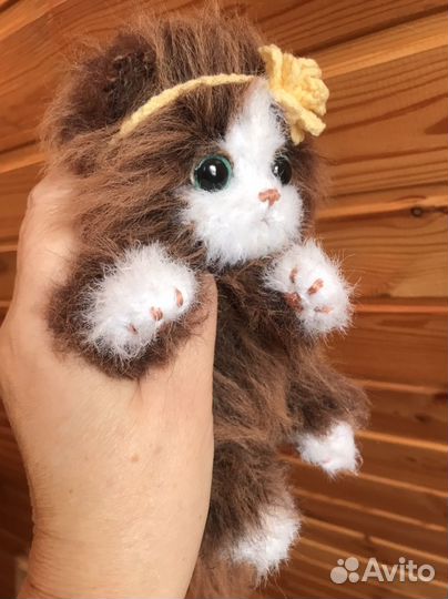 Котенок реалистичный спицами