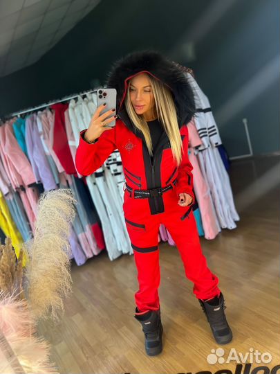 Комбинезон облегченный на мембране красный/черный