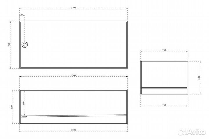 Ванна из искусственного камня abber Blitz AS9501WL