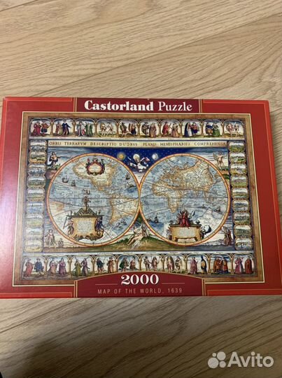 Пазл 2000шт новый, Карта Мира 1639 год