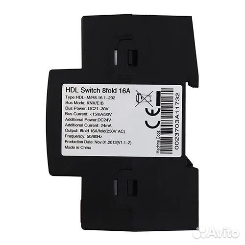 Реле DIN, 8-канальное, 16A на канал, KNX