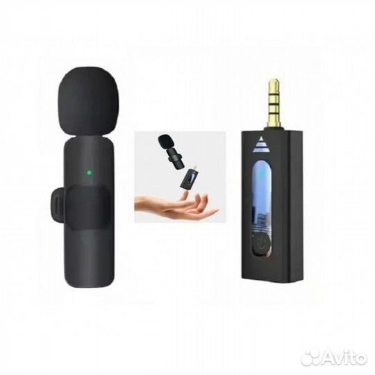Микрофон прищепка петличный беспроводной K35