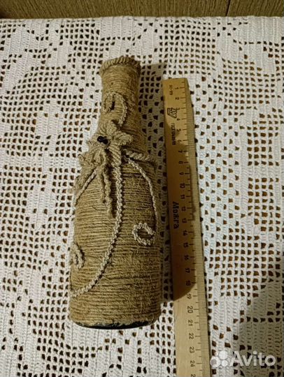 Бутылка с отделкой макраме