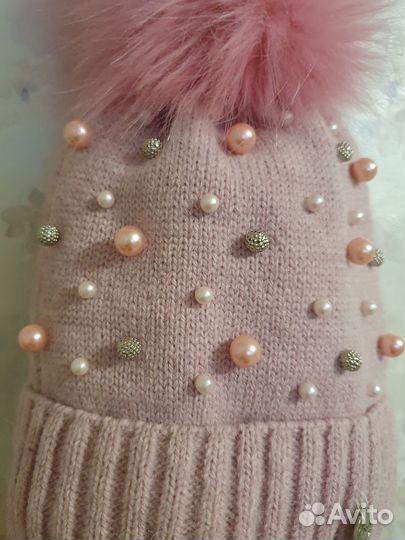 Комплект шапка и снуд для девочки