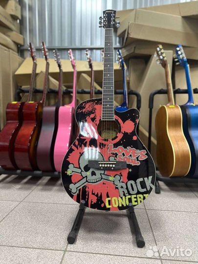 Акустическая гитара Elitaro череп