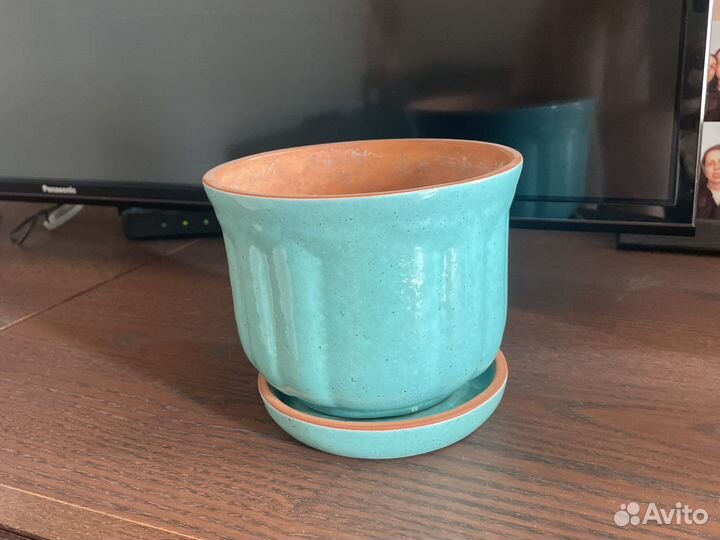 Горшок кашпо керамический с поддоном