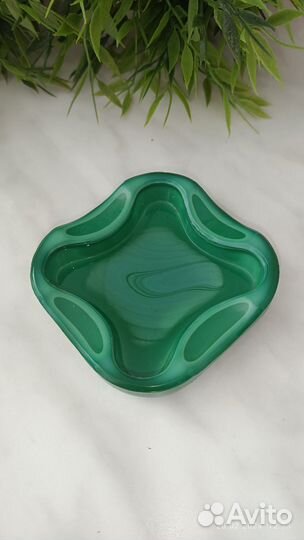 Пепельница малахитовое стекло Багемия